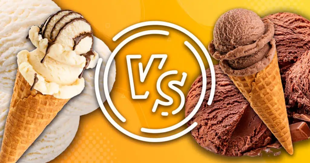 ¿Qué es más sabroso, helado de vainilla o helado de chocolate?